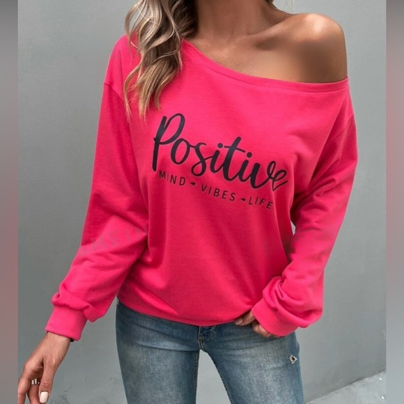 POSITIVE VIBES Drop Shoulder Sweatshirt. - Picture 9 of 16